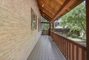 View of wooden deck