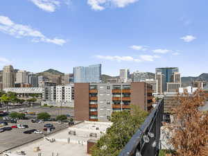 View of city with a mountainous background