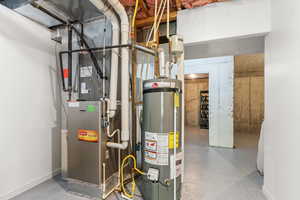 Utility room with gas water heater