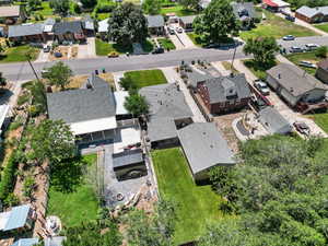 Aerial perspective of suburban area