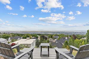 Deck with a residential view