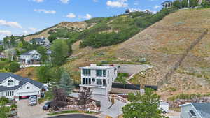 Mountain view with nearby suburban area