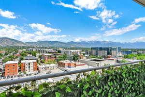 View of mountain backdrop with nearby urban area