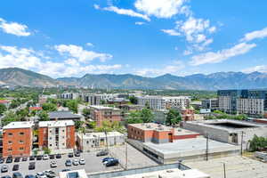 View of mountain backdrop with nearby urban area