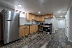 Basement kitchen. Brand new stove