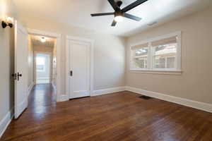 upstairs bedroom with dual entrance.