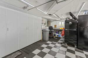 Workbench and Storage in the heated and cooled garage.
