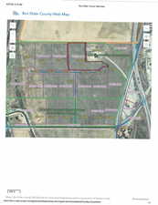 Aerial map of property and surrounding area with property parcel outlined