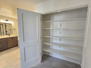 Closet featuring a sink