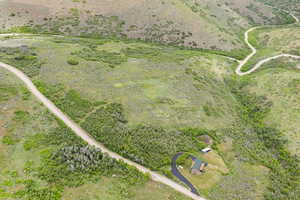 Aerial overview of property's location with rural landscape