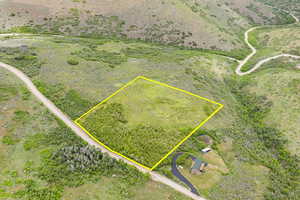 View of rural area with property boundaries highlighted