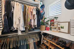 View of walk in closet