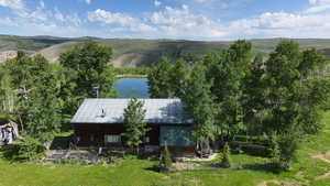 View from above of property featuring a large body of water
