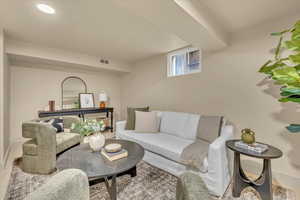 Living area with baseboards