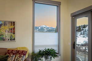 Doorway with a mountain view