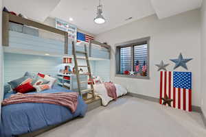 Bedroom featuring carpet floors and recessed lighting