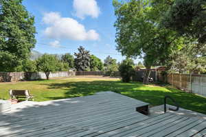Deck featuring a fenced backyard