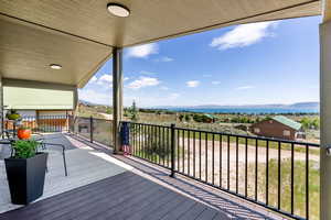 Covered deck with amazing lake views