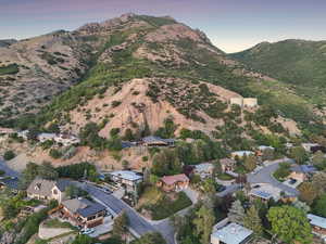 Mountain view with nearby suburban area
