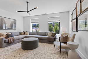 Living area with baseboards