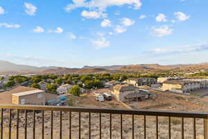 View of mountain background with nearby suburban area