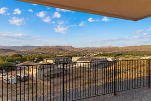View of mountain background featuring nearby suburban area