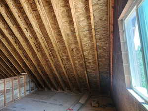 View of unfinished attic