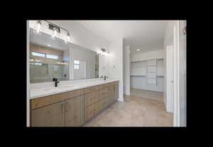 Exta Long Double Vanity in Primary
