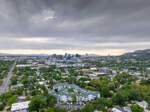 View of urban area featuring mountains
