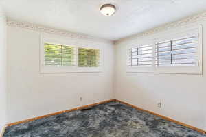 Carpeted empty room with plenty of natural light