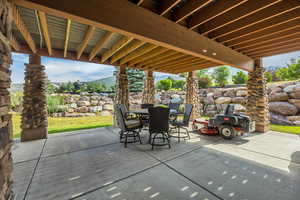 View of patio featuring outdoor dining space