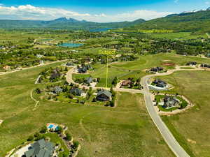 Drone / aerial view of a water and mountain view