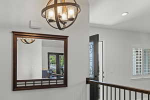 Detailed view of a chandelier