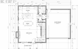 Main floor layout. (Update: Cabinet plans have been changed to an L-shape layout).