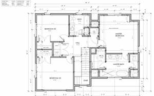 Upstairs layout. (Update: Master bathroom layout has been opened up a bit for a bigger shower.)