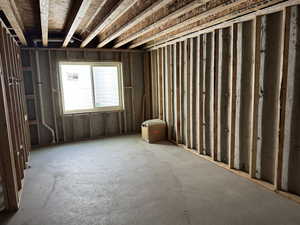 View of basement room