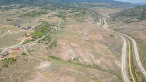 Aerial overview of property's location featuring rural landscape