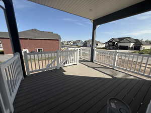 Deck with a residential view