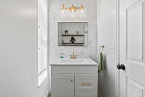 Bathroom featuring vanity