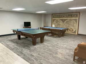 Playroom featuring billiards table and wood finished floors