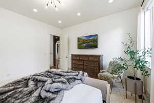 Bedroom featuring baseboards and recessed lighting