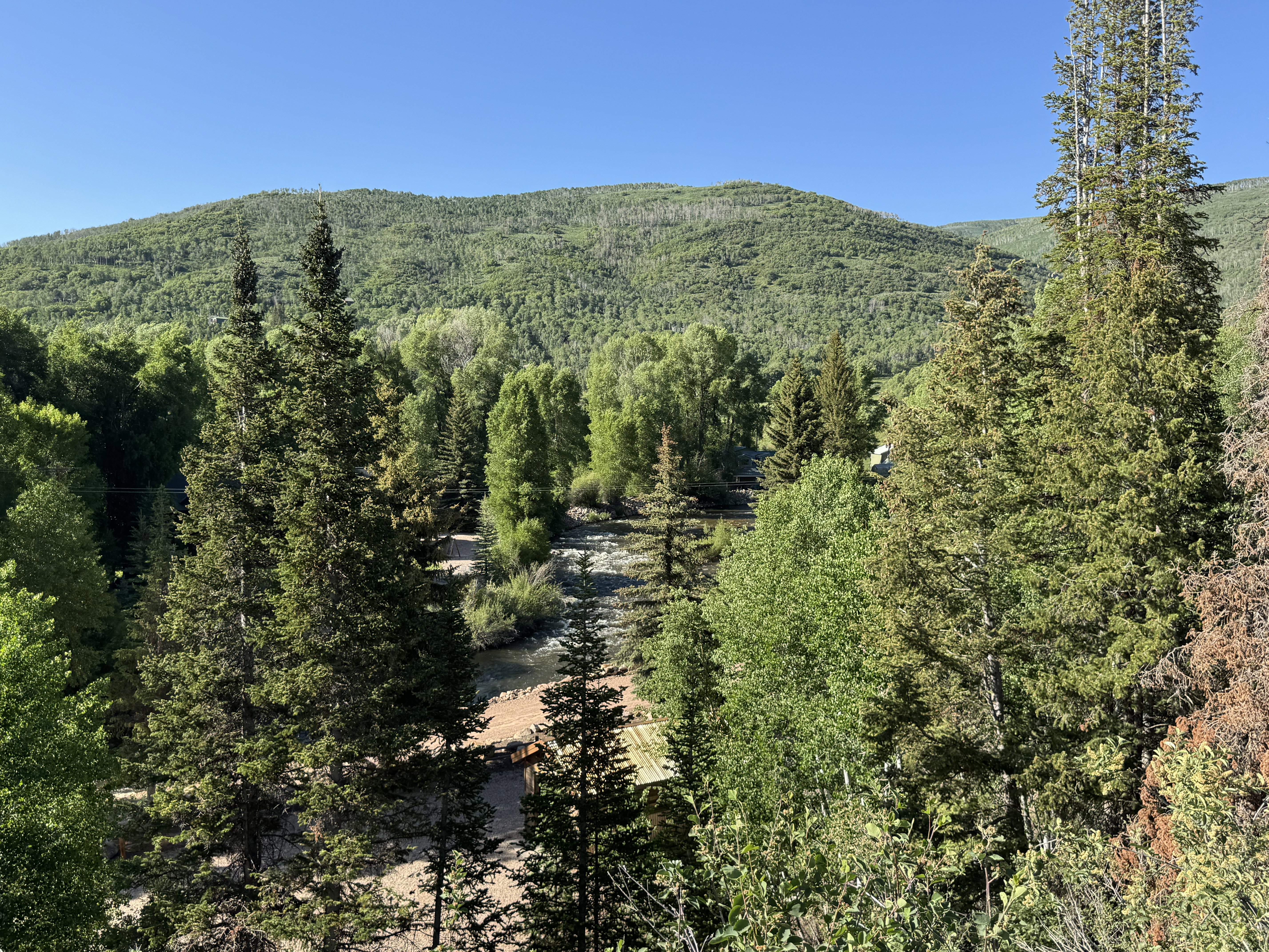Weber River inside the subdivision entrance
