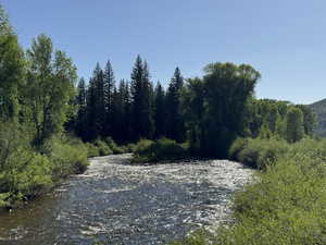 Weber River inside the subdivision entrance