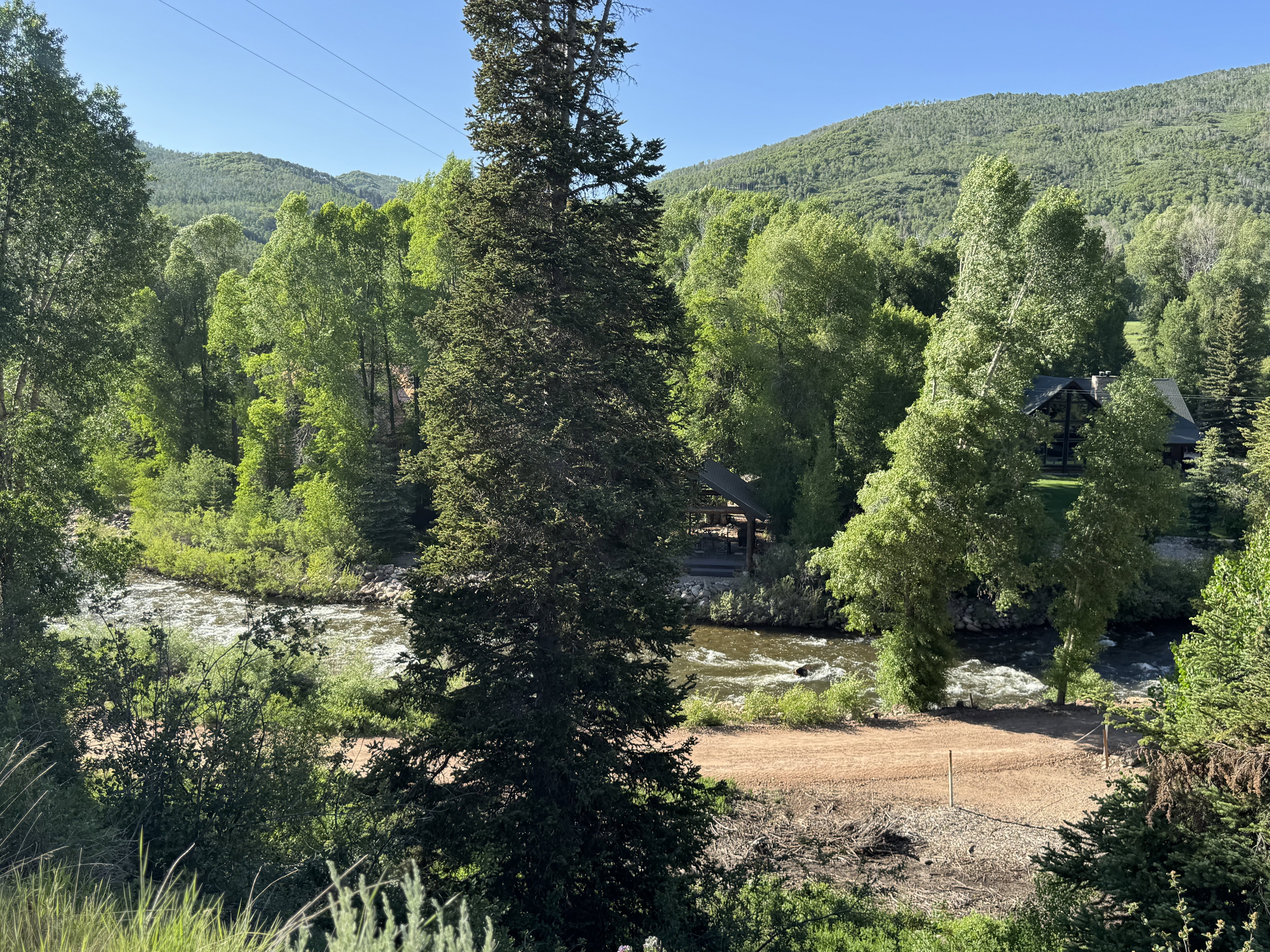 Weber River inside the subdivision entrance