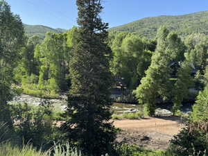 Weber River inside the subdivision entrance