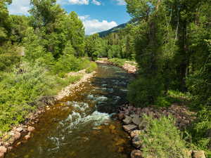 Weber River inside the subdivision entrance