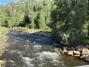 Weber River inside the subdivision entrance