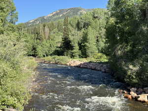 Weber River inside the subdivision entrance