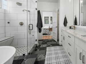 All NEW cabinetry, counter, fixtures & tile