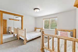 Bedroom featuring carpet